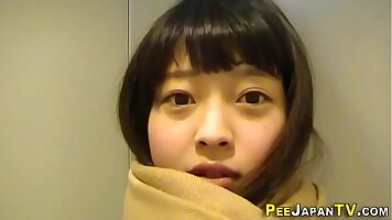 Cute japanese teen pees