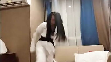 Female college student slave with double s taekwondo